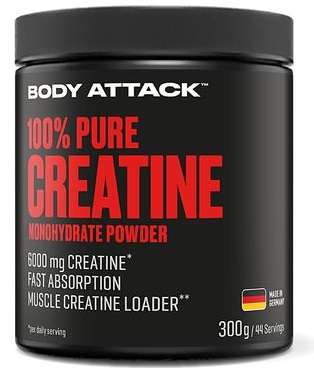 Body Attack 100% Pure Creatine 300g, 100% kreatin monohydrát v sypké formě