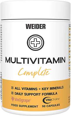 Weider Multivitamin Complete 90 kapslí, vitamíny, minerály, cholin a rostlinné extrakty