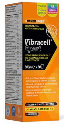 NAMEDSPORT Vibracell Sport 300 ml, vitamíny a rostlinné extrakty v tekuté formě, exspirace: 31.07.2024